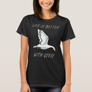 Camiseta Vida com aves selvagens da espécie ganso
