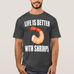 Camiseta Vida com Camarões Irônicos Dizendo Carne De Marisc