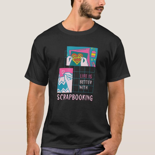 Camiseta Vida com o design de Hobby do Scrapbooking (Frente)