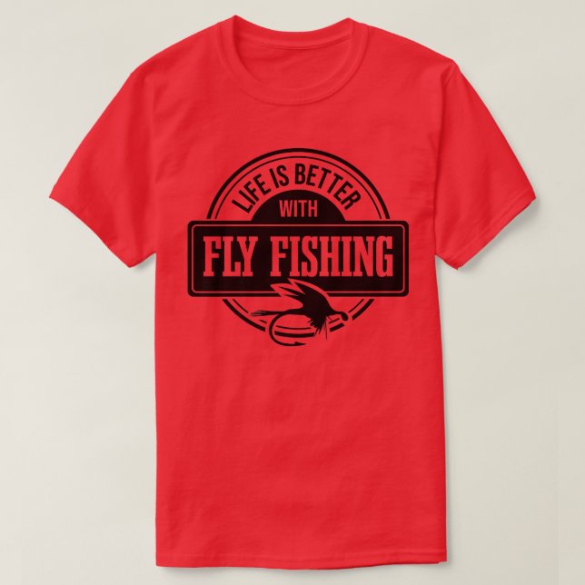 Camiseta Vida com o pescador de moscas (Frente do Design)