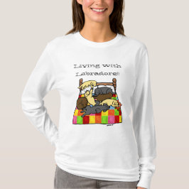 Camiseta Vida com os desenhos animados de Labradors