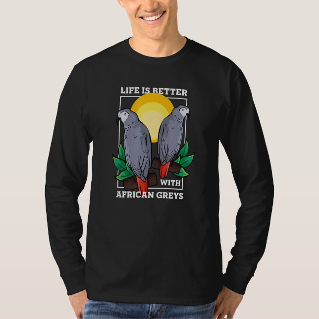 Camiseta Vida com papagaio botânico africano (Frente)