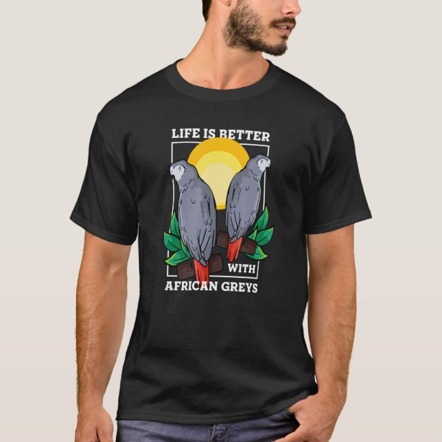Camiseta Vida com papagaio botânico africano (Frente)