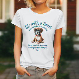 Camiseta Vida Com um Cão Boxer