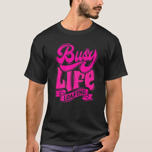 Camiseta VIDA COMERCIAL COM Slogans Hilários Brancos e Rosa (Frente)