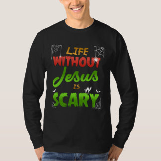 Camiseta Vida cristã no Halloween sem Jesus é assustadora