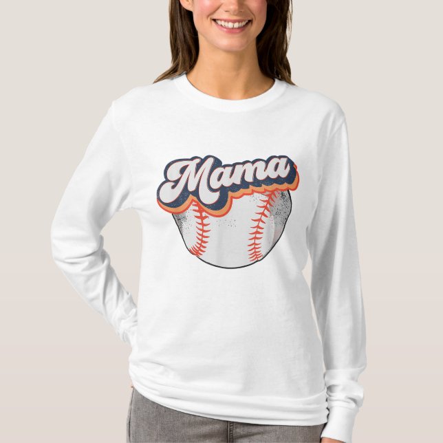 Camiseta Vida da Mãe da Mãe de Beisebol Afastada Retrô (Frente)