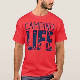 Camiseta Vida de Acampamento Divertida Amantes de Acampamen