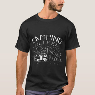 Camiseta Vida de Acampamento Natureza Selvagem Fogueira de