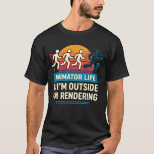 Camiseta Vida de Animador Se Estou Fora Estou Renderizando