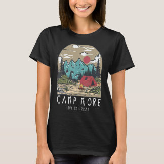 Camiseta Vida de Aventura Retro Vintage é Ótimo Acampar Mai