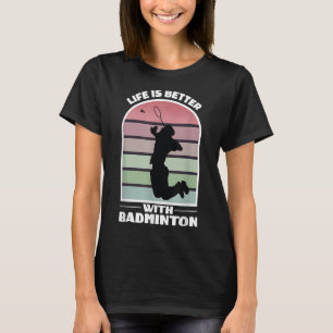 Camiseta Vida de Badminton Jogo Retro Divertido 