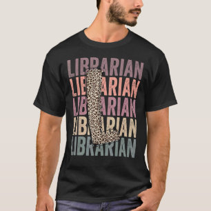 Camiseta Vida de Bibliotecária Boho Leopardo Agradecimento