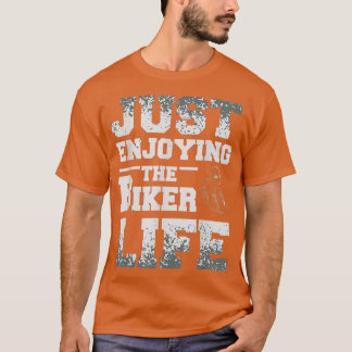 Camiseta Vida de Biker com vintage de bicicleta e motocicle
