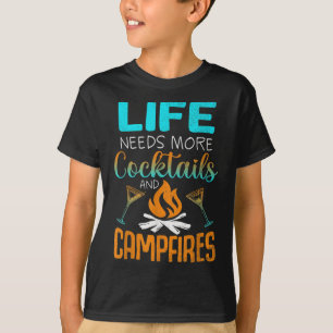 Camiseta Vida de Cabana Caudas Fogueiras Lago Bum Acampamen