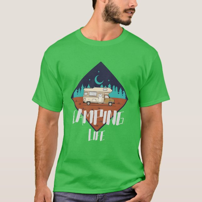Camiseta VIDA DE CAMPING pd119 menino (Frente)