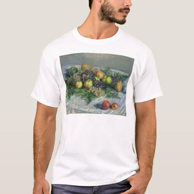 Camiseta Vida de Claude Monet | ainda com peras e uvas (Frente)