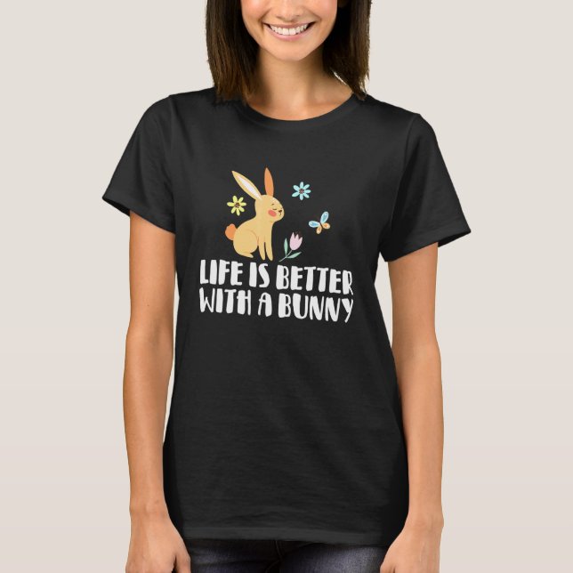 Camiseta Vida de Coelho é Melhor Com Um Coelho 3 (Frente)