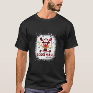 Camiseta Vida de Enfermeira Escolar Descolorida Rena Natal