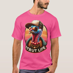 Camiseta Vida de Estrutural Caça ao Peru Tom Peru Com Chapé