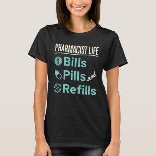 Camiseta Vida de Farmacêutico Humor de Farmácia Pílulas Rep