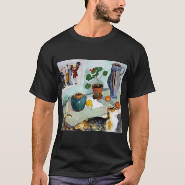 Camiseta Vida de Gato e Estática, August Macke (Frente)