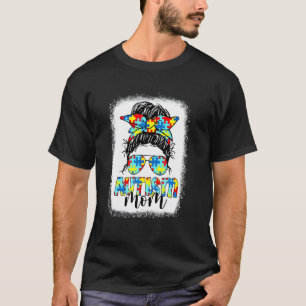 Camiseta Vida de Mãe Autista Coque Desarrumado Óculos de So