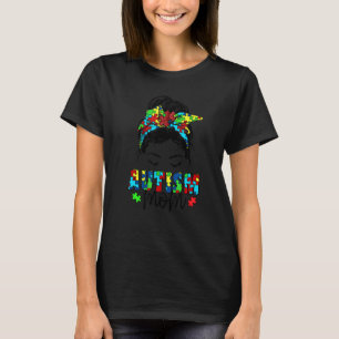 Camiseta Vida de Mãe Autista Lenço de Cabelo Desgrenhado da