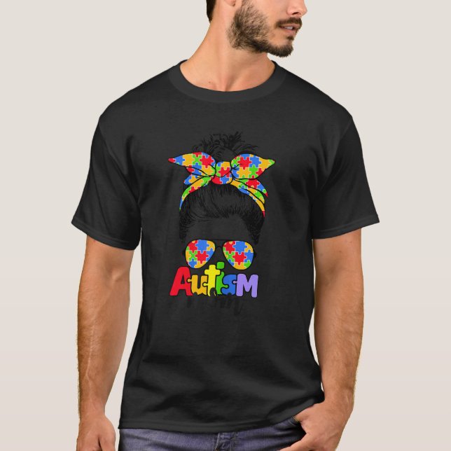 Camiseta Vida de Mãe Consciente do Autismo Coque Desarrumad (Frente)