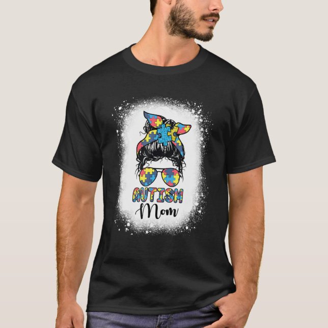 Camiseta Vida de Mãe Consciente do Autismo Coque Desgrenhad (Frente)
