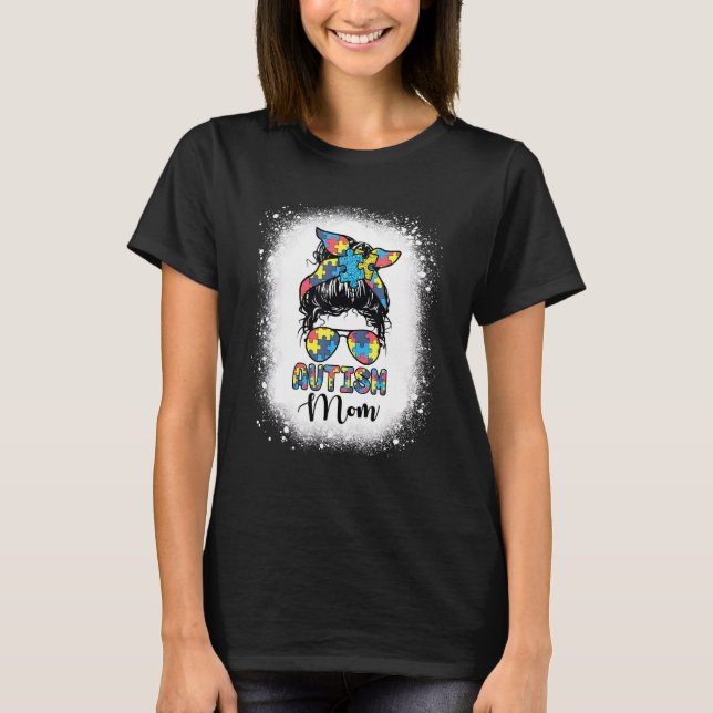 Camiseta Vida de Mãe Consciente do Autismo Coque Desgrenhad (Frente)