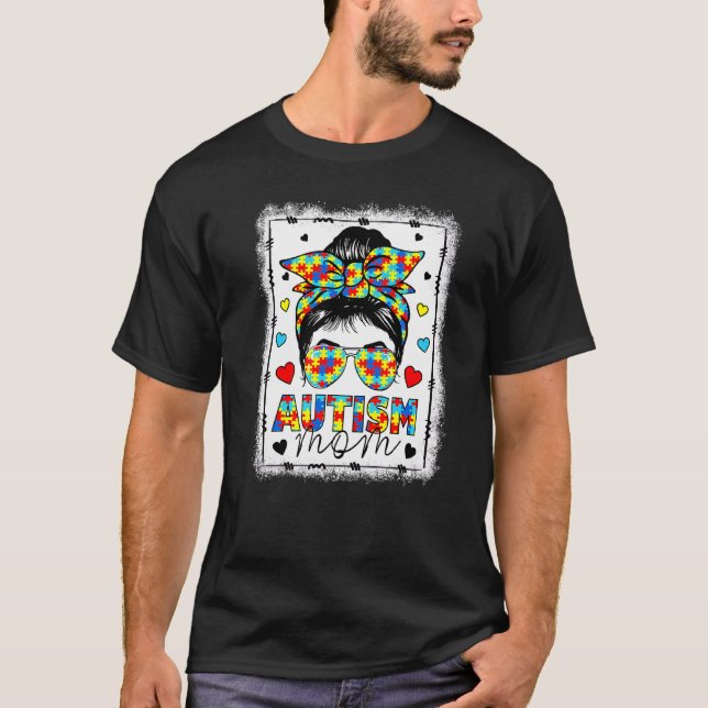 Camiseta Vida de Mãe Consciente do Autismo Coque Desgrenhad (Frente)