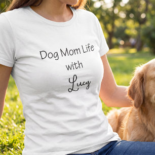 Camiseta Vida de Mãe de Cachorro Personalizada com Nome do