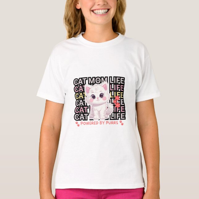 Camiseta Vida de Mãe de Gato engraçada (Frente)