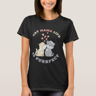Camiseta Vida de Mãe de Gato Fofa Presente Perfeito