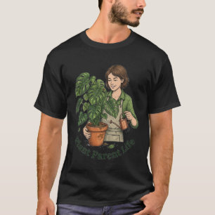 Camiseta Vida de Mãe de Planta Engraçado Humor Botânico de 