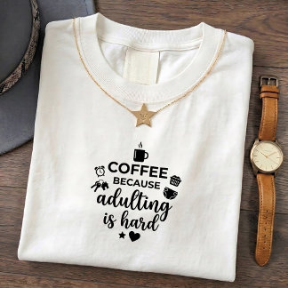 Camiseta Vida de Mãe Engraçada Porque Café Difícil