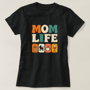 Camiseta Vida de Mãe - Gráfico Fofo de Maternidade para Mãe