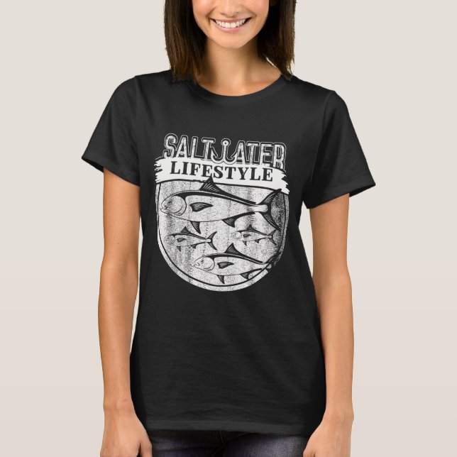 Camiseta Vida de Mãe Pescadora Design de Óculos de Sol com  (Frente)