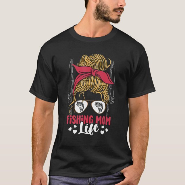 Camiseta Vida de Mãe que Pesca Coqueiro Desarrumado Mãe   M (Frente)