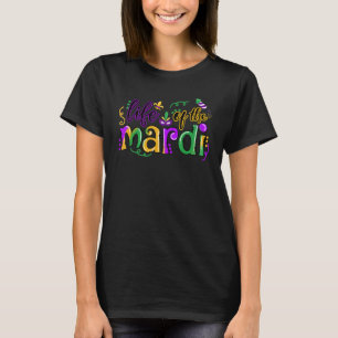 Camiseta Vida de Mardi Gras da Máscara de Mardi Fantasia Fl