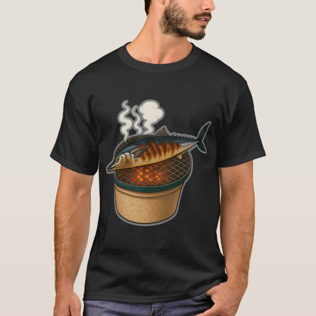 Camiseta Vida de Pesca - Carrinho de Saúrio do Pacífico Gre (Frente)