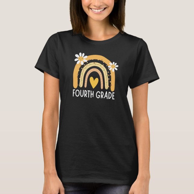 Camiseta Vida de Professor do Quarto Ano Masculino Boho Col (Frente)