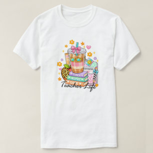 Camiseta Vida de Professora Coquette Café Gelado Livros