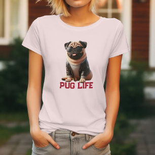 Camiseta Vida de Pug Design Fofo para Amantes de Pug!