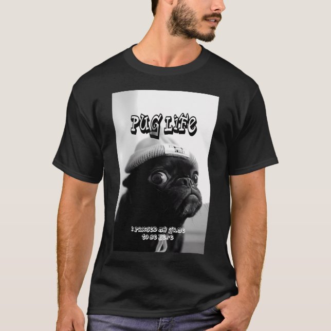 Camiseta Vida de Pug Eu Pausei Meu Jogo (Frente)