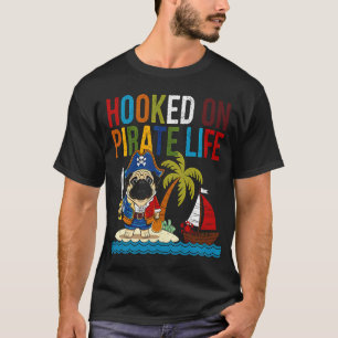 Camiseta Vida de Pug Pirata Aventura Divertida na Ilha