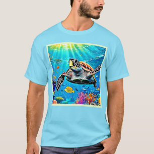 Camiseta Vida de Recifes de Tartarugas Marinhas