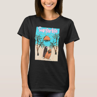 Camiseta Vida de Surfista Praia de Surf Surfista Vintage Su