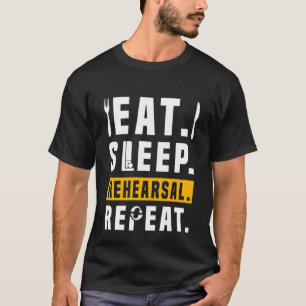Camiseta Vida de Teatro Drama Comer Dormir Ensaios Repetir